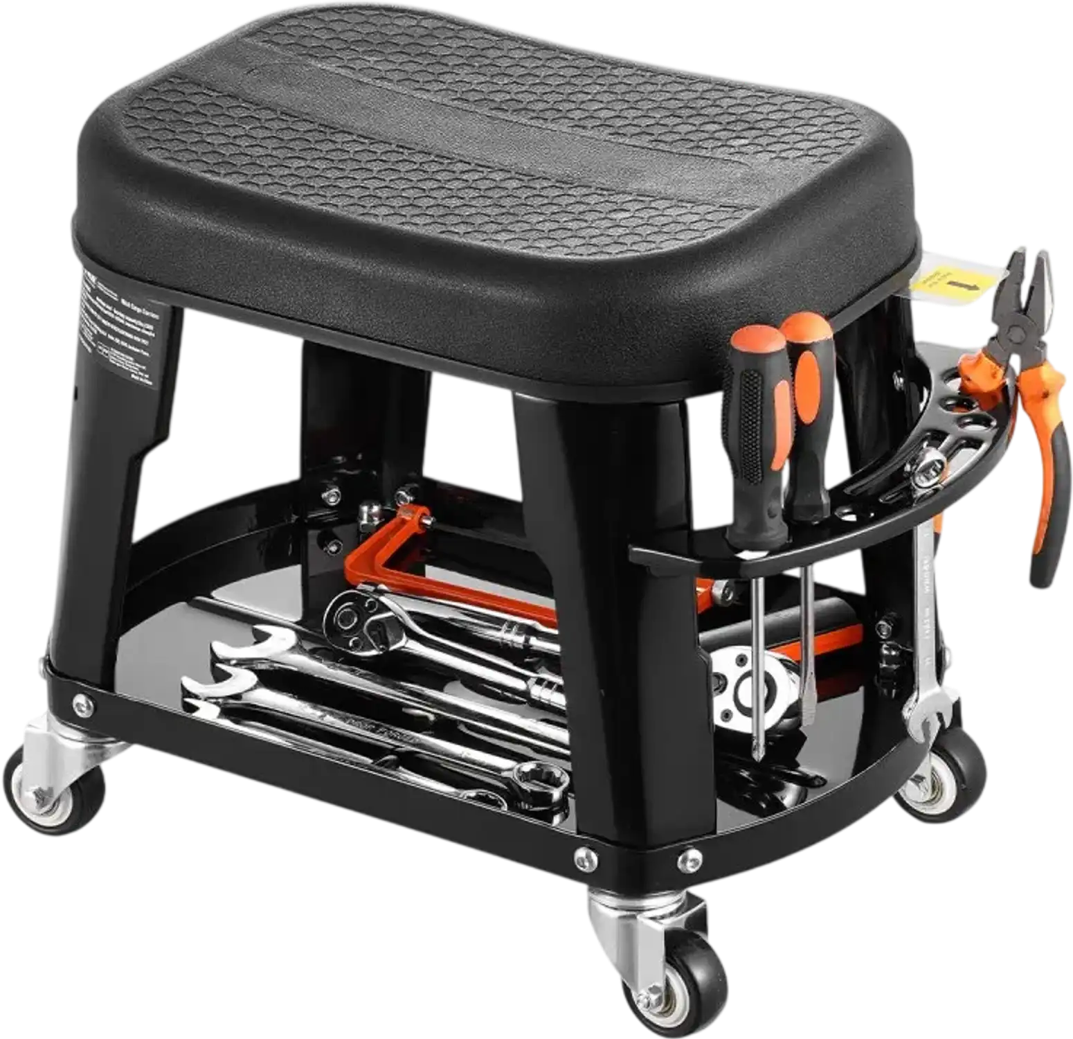 Vevor Work Stool With Wheels 300 lbs Rolling Mechanic Seat with Tool Tray New