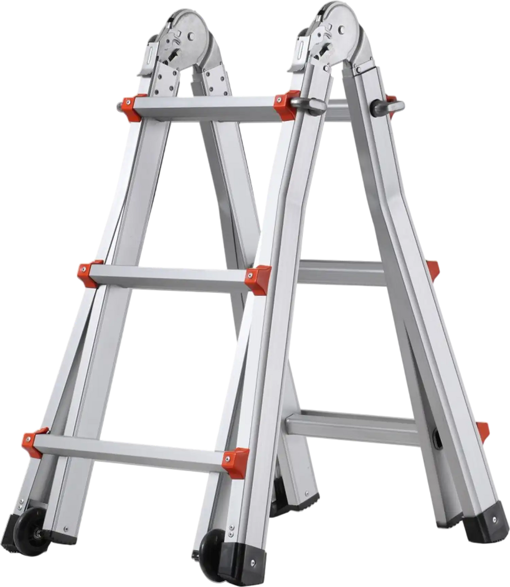 VEVOR Telescoping Ladder A Frame, 9.5 FT Compact Aluminum Extension Ladder, Multi-Function Portable Collapsible RV Ladder, Telescopic Ladder for Homework Stairs Indoor Outdoor Roof, 330lb Load