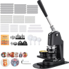 VEVOR Button Maker Machine, 1.26/2.28/2.95 inch 3-in-1, Plastic Pin Maker with 300pcs Button Parts, Circle Cutter and Magic Book, Reinforced Ergonomic Handle, for DIY Badges, Personalized Pins, Black