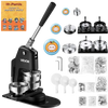 VEVOR Button Maker Machine 1.25"/2.25"/3"(32/58/75 mm) 3-in-1 Pin Maker, with 300pcs Button Parts, Circle Cutter, Magic Book, Ergonomic Handle, for DIY Badges, Pins, Fridge Magnets and Key Chains