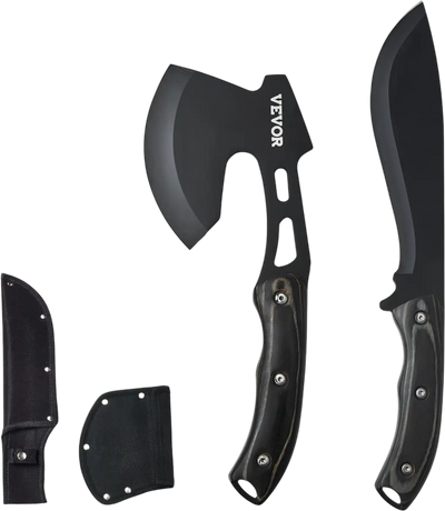 Vevor Camping Knife Set Hunting Knife and Hatchet Axe Combo with Sheath New