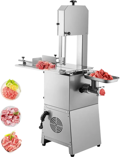 Vevor Meat Bandsaw Commercial Electric Bone Cutting Machine with Built-In Grinder New