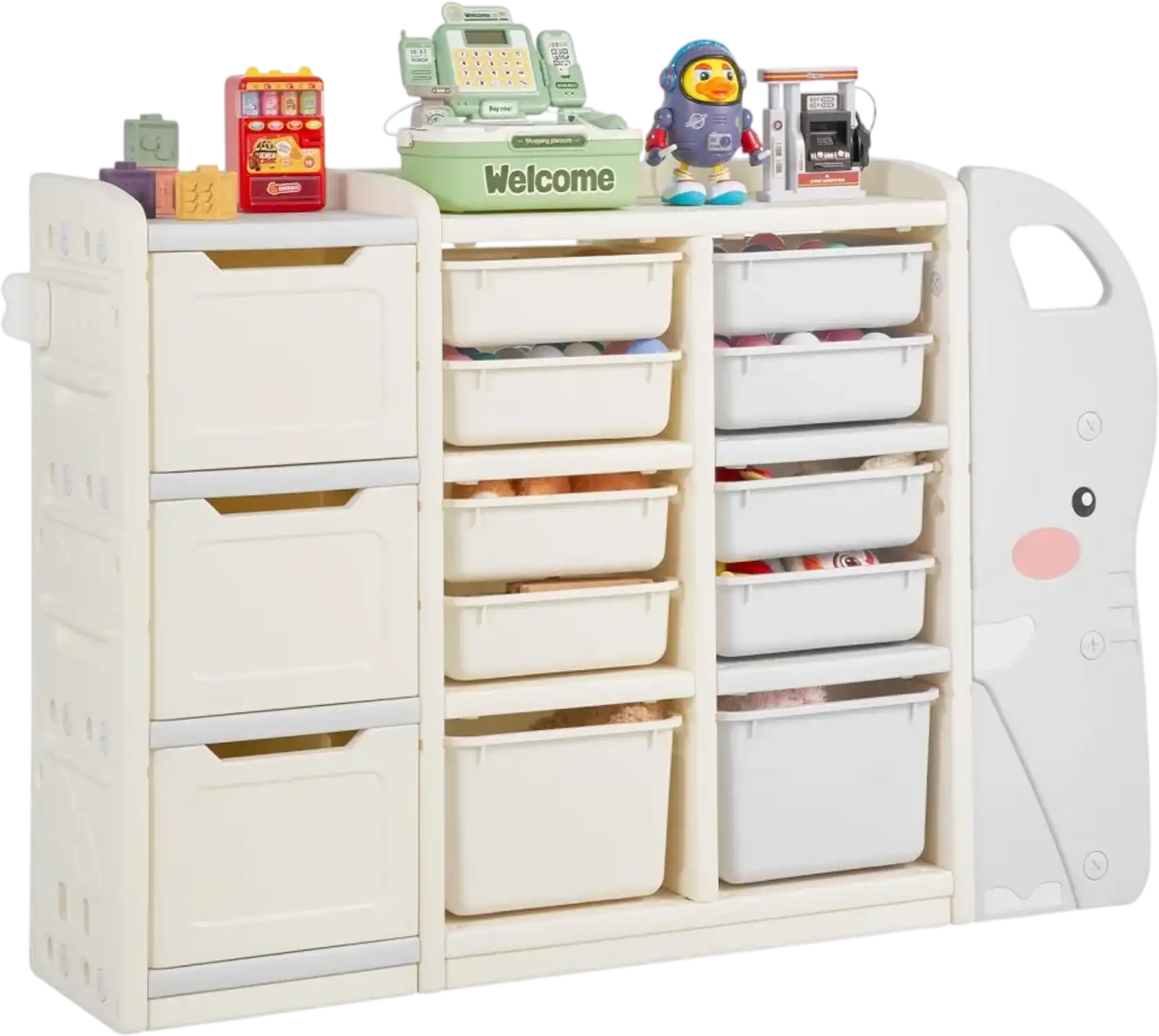 Vevor Toy Storage Organizer 4-Tier Elephant-Shape with 10 Movable Bins New
