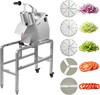 VEVOR Commercial Food Processor 550W Electric Vegetable Cutter with 5 Discs, for Chopping Vegetables Fruit, 2 Feeding Holes, 3 mm/4 mm/7 mm Shreds, 2 mm/4 mm Slices, Potato Slicer, with Floor Stand