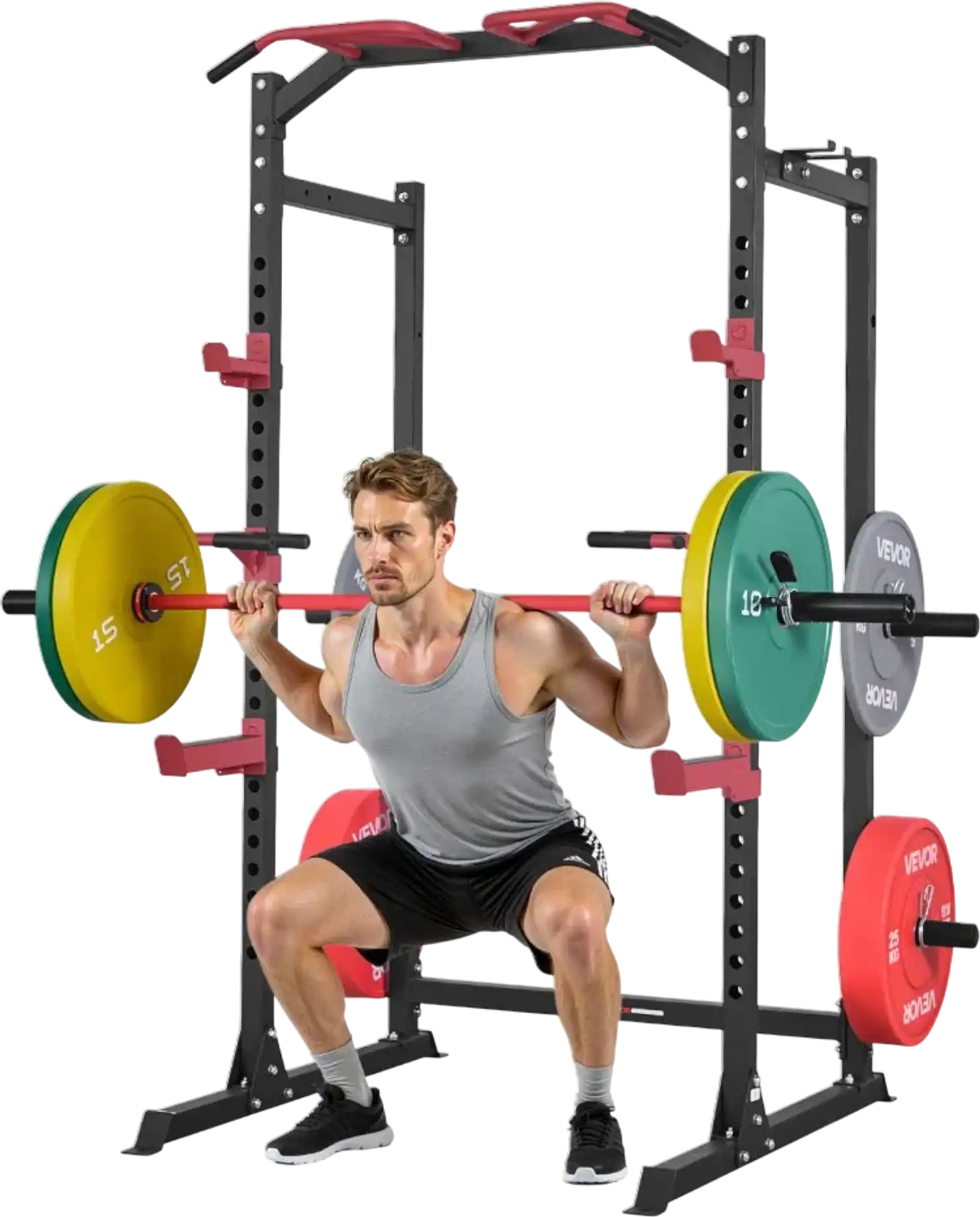 Vevor Power Cage Multi-Functional Squat Rack Home Gym Strength Trainin ...