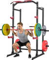 VEVOR Power Cage Power Rack, Multifunctional Barbell Squat Rack with Adjustable Height, Home Gym Strength Training Workout Equipment with J-Hooks & More Fitness Attachment for Bench Press Pull-Up Dips