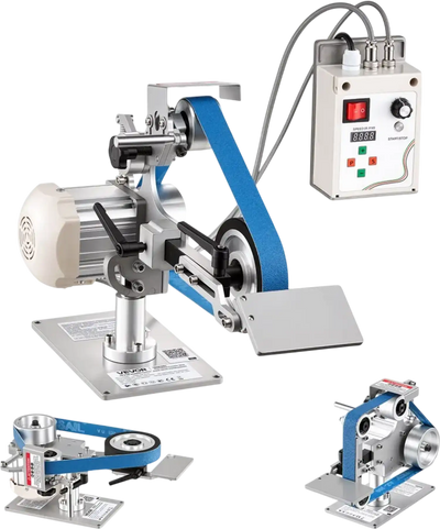 VEVOR Belt Grinder Sander with VFD, 30 x 1-Inch Variable Speed Belt Polisher, 550W Polishing Grinding Machine with 2 Grinding Modes & 3PCS Sanding Belts for Metalworking, Knife Making