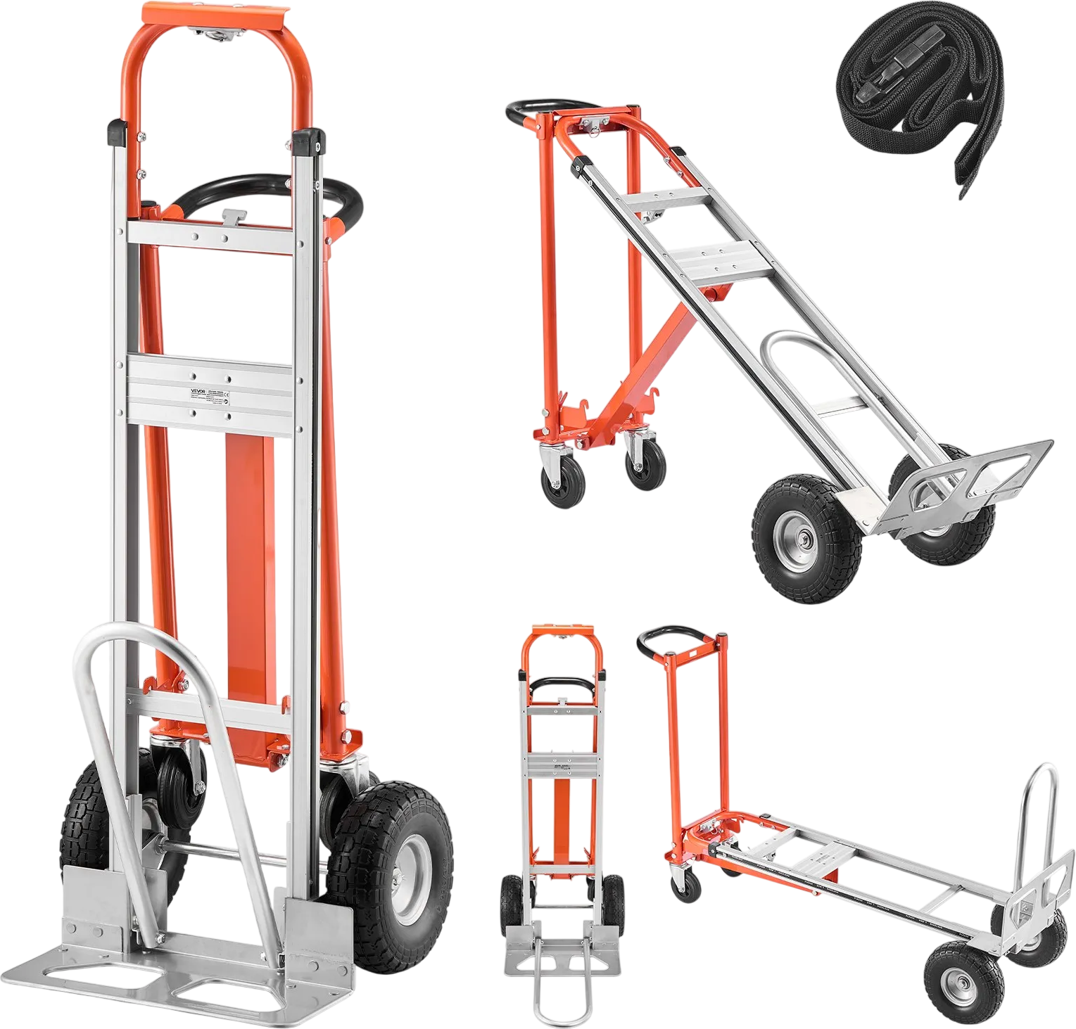 Vevor Hand Truck 4-in-1 Dolly 1000 lb. Capacity Aluminum Alloy Frame New