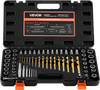 VEVOR Screw Extractor Set with Drill Bits, 65 Pieces, Easy Out Nut Bolt Extractors and Drill Bits, with Adapters, Solid Storage Case, Cr-Mo Steel for Removing Rounded, Broken, or Stripped Fasteners