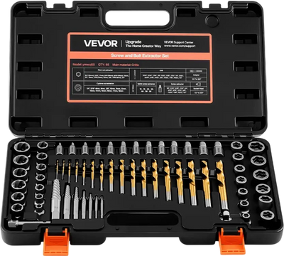 Vevor Multi-Function Extractor 65-Piece Screw Extractor Set with Drill Bits New