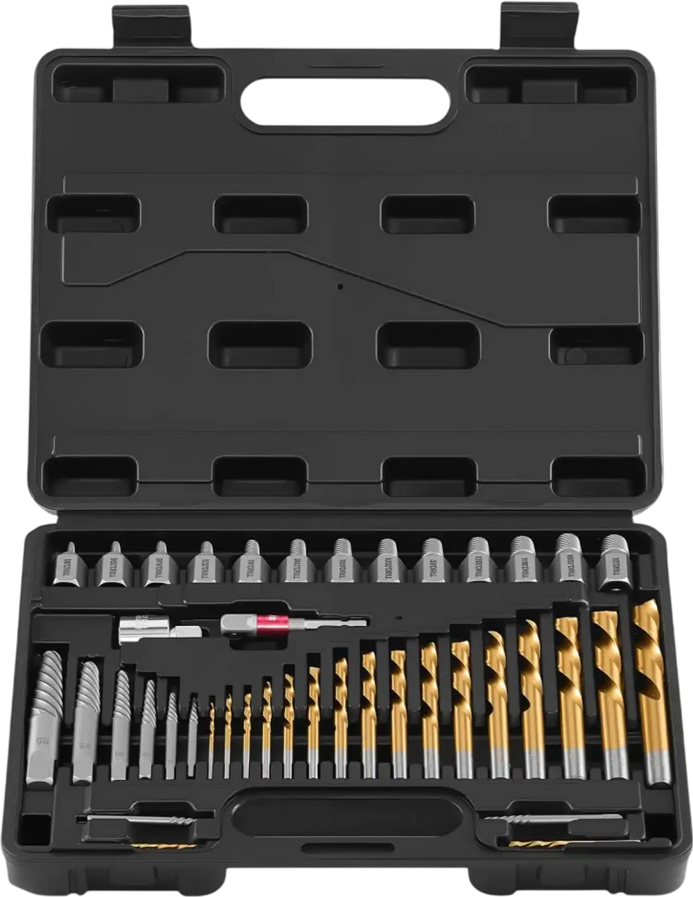 VEVOR Screw Extractor Set with Drill Bits, 41 Pieces, Easy Out Bolt Extractors and Drill Bits, with Adapters, Solid Storage Case, Cr-Mo Steel for Removing Rounded, Broken, or Stripped Bolts, Screws