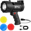 VEVOR Rechargeable Spotlight Flashlight, 200,000 Lumens, IP67 Waterproof Handheld LED Spot Light, Super Bright Portable Searchlight with 4 Modes Detachable Lens USB Port, for Hunting Boating Camping