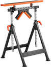 VEVOR 4-in-1 Roller Stand, 440 lb Load Capacity, 33-50 in Adjustable Height, Folding Heavy Duty with Rack & Polished Multi-directional Roller Head, for Table Saw Outfeed Woodworking Extension Support