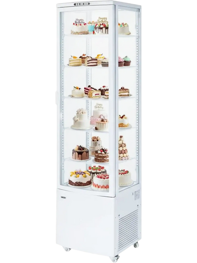 VEVOR Refrigerated Display Case, 9.8 Cu.Ft./278L Large Pastry Display Case, 5-Tier Commercial Cake Refrigerator with LED Lighting, TURBO Cooling, Frost-Free Air-Cooling, for Bakery, Dessert Shop