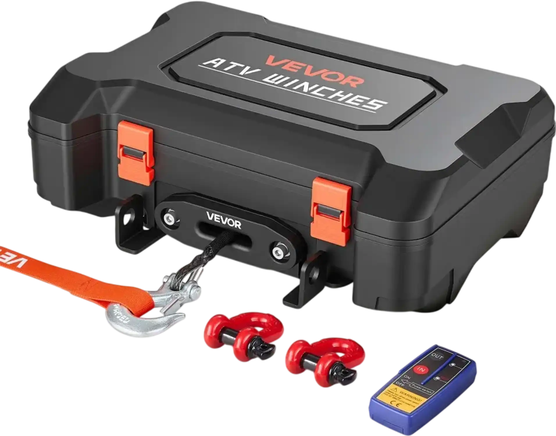 Vevor Portable Winch 4500 lbs 12V DC Electric Winch with Synthetic Rope and Wireless Wried Remotes New