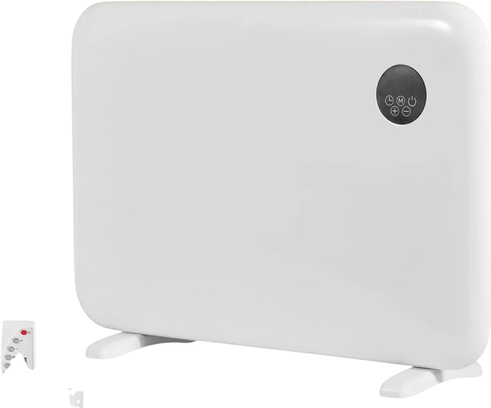 VEVOR Convection Panel Heater, 1500W Electric Panel Space Heater with Remote & Touch Control, Portable Stand or Wall Mount Design with Anti-Tipping and Overheat Protection for Home and Office, White