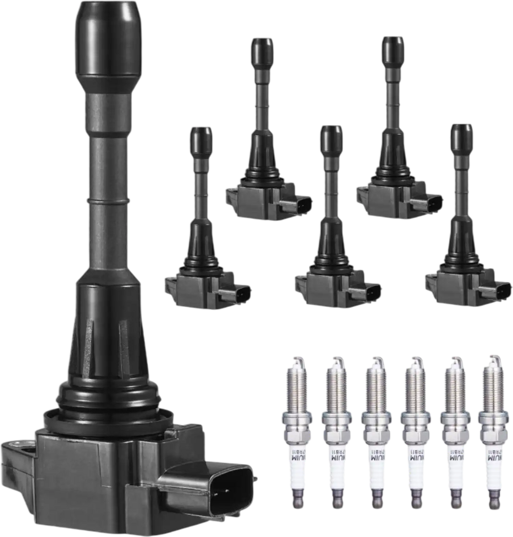 VEVOR Ignition Coil Pack and Spark Plugs, Set of 6, Compatible with Nissan Murano Maxima Pathfinder 350Z Altima Quest Infiniti EX35 FX35 G25 G35 JX35 M35 M35h Q50 Q70 QX60 3.5L V6, for UF550 C1670