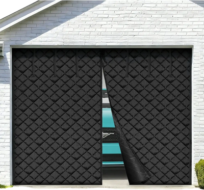 VEVOR Garage Door Screen for Winter, 10x8FT, Garage Door Insulation Kit, Magnetic Thermal Insulated Door Curtain with 300D Oxford Fabric Heavy Duty Weighted Bottom, Easy Assembly for Garage Door