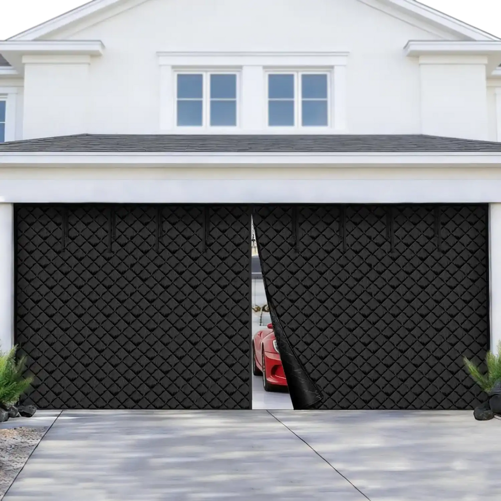 VEVOR Garage Door Screen for Winter, 16x7FT, Garage Door Insulation Kit, Magnetic Thermal Insulated Door Curtain with 300D Oxford Fabric Heavy Duty Weighted Bottom, Easy Assembly for Garage Door