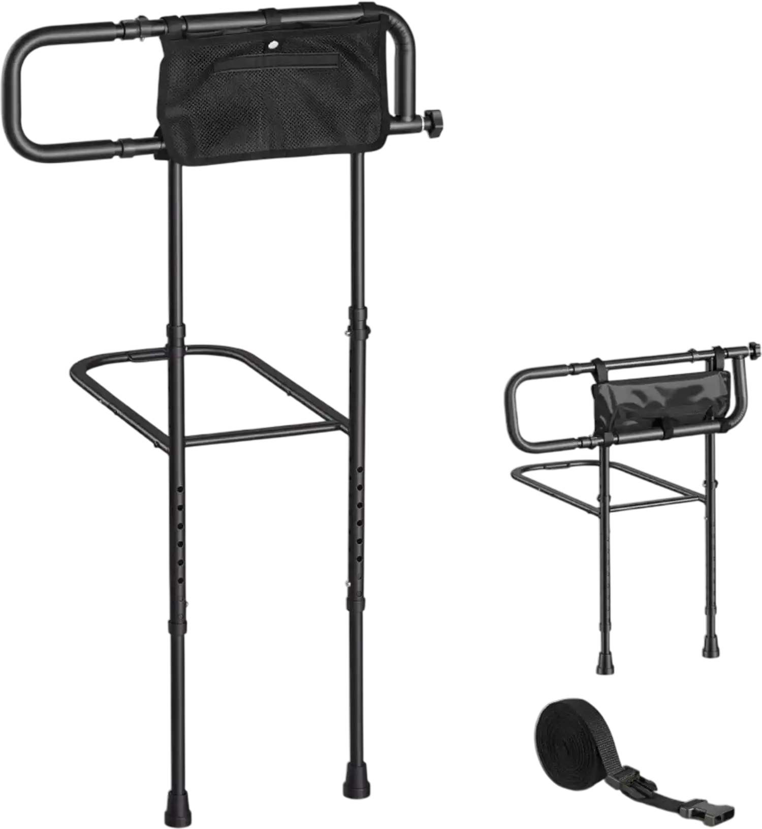 Vevor Bed Rail Folding Bedside Assist Cane with Floor Support and Storage Pocket New
