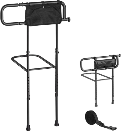 Vevor Bed Rail Folding Bedside Assist Cane with Floor Support and Storage Pocket New