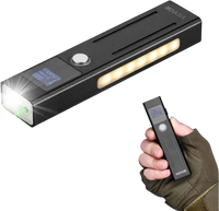 VEVOR EDC Flat Flashlight, 3-in-1 High Lumens LED Flashlight with Green Beam, IPX4 Waterproof Rechargeable Flash Light for Office Presentation, Hiking, Camping, Emergencies, Lightweight & Portable