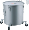 VEVOR Fryer Grease Bucket, 10 Gal Oil Disposal Caddy with Caster Base, Carbon Steel Rust-Proof Coating, Oil Transport Container with Lid, Lock Clips, Filter Bag for Hot Cooking Oil Filtering, Gray