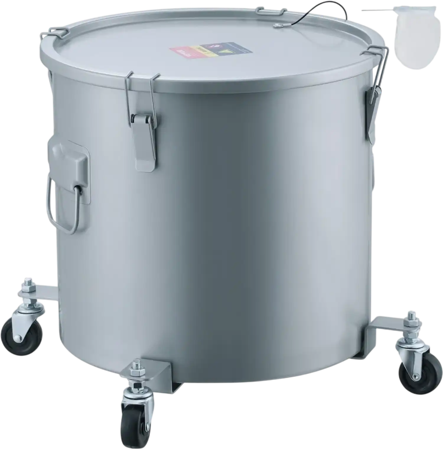 Vevor Fryer Grease Bucket 16 gal Oil Disposal Caddy with Caster Base Gray New