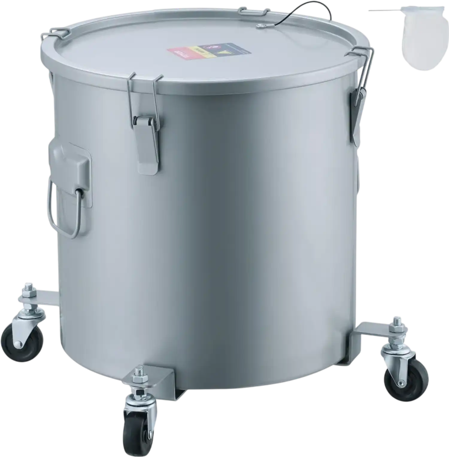 Vevor Fryer Grease Bucket 8 gal Oil Disposal Caddy with Casters Gray New