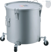 VEVOR Fryer Grease Bucket, 8 Gal Oil Disposal Caddy with Caster Base, Carbon Steel with Rust-Proof Coating, Oil Transport Container with Lid, Lock Clips, Filter Bag for Hot Cooking Oil Filtering, Gray
