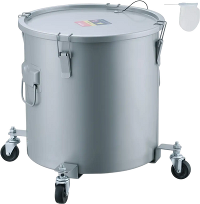Vevor Fryer Grease Bucket 8 gal Oil Disposal Caddy with Casters Gray New