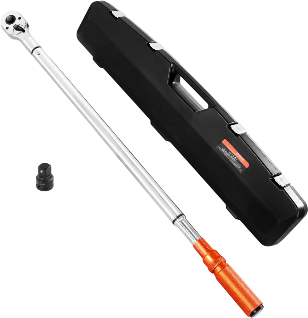 VEVOR Click Torque Wrench, 3/4 Inch Drive, 100-600 lbf-ft / 136-814N.m, Dual-direction Torque Wrench Set with Dual Range Scales, 48-tooth, ±3% High Precision, Alloy Steel, for Automobile Repair