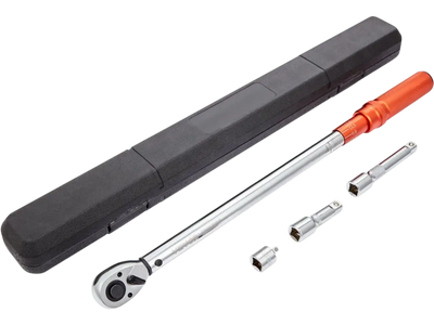 VEVOR Torque Wrench, 1/2-inch Drive Click Torque Wrench 20-250ft.lb/34-340n.m, Dual-Direction Adjustable Torque Wrench Set, Mechanical Dual Range Scales Torque Wrench Kit with Adapters Extension Rod