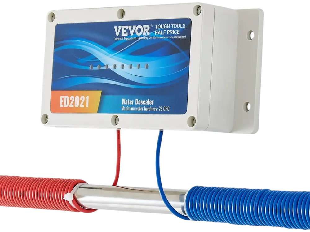 VEVOR Electronic Water Descaler System, Whole House Salt Free Descaler, Hard Water Conditioner to Reduces Scale Build-Up, for All Kinds of Plumbing Pipes, Durable for Over 6 Years