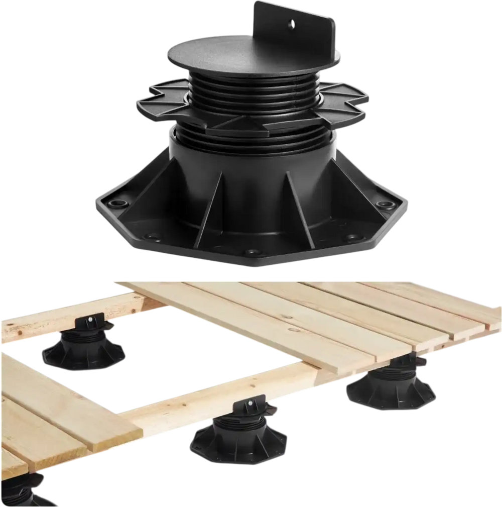 VEVOR Deck Blocks 24 PCS, 2000lbs / 907.18kg Load Capacity Deck Support Plastic Pedestal Paver, Raising 2.36 - 5.31 inch / 60 - 135 mm, Height Adjustable Shed Foundation Base for Wood Concrete Metal