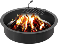 VEVOR Fire Pit Ring, Fire Pit Insert with Barbecue Fire Ring, 40-In Outer/36-In Inner Diameter, 8.5in Height, Carbon Steel Liner DIY Campfire Ring above/In-Ground, for Outdoor Camping, Bonfires