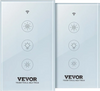 VEVOR 2PCS WiFi Smart Light Dimmer Switch, 100-250V AC Wi-Fi 2.4GHz, 15% to 85% Stepless Dimming LED Dimmable Smart Switch with Touch Panel, App Remote Control Voice Compatible with Alexa Google Home