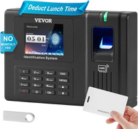 VEVOR Time Clock, Fingerprint Time Clocks for Employees Small Business, Biometric Time Clock with 5 RFID Cards & USB Drive,  Automatic Punch In/Out, No Monthly Fees