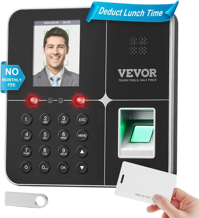 Vevor Time Clock Biometric Employee Attendance Machine New