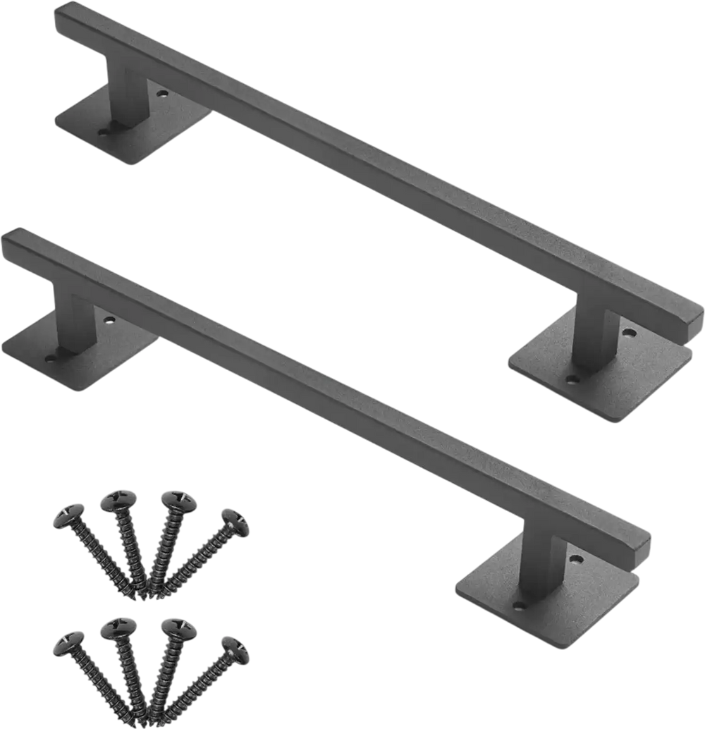 VEVOR Barn Door Handle, 2Pcs 12.6 in Rustic Fence Gate Handle, Rust-Resistant Coating, Heavy Duty Carbon Steel Outdoor Gate Handles, Easy to Install, Metal Sliding Door Pulls for Garage Shed Pantry