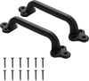 VEVOR Barn Door Handle, 2Pcs 9 in Rustic Fence Gate Handle, Rust-Resistant Coating, Heavy Duty Carbon Steel Outdoor Gate Handles, Easy to Install, Metal Sliding Door Pulls for Garage Shed Pantry