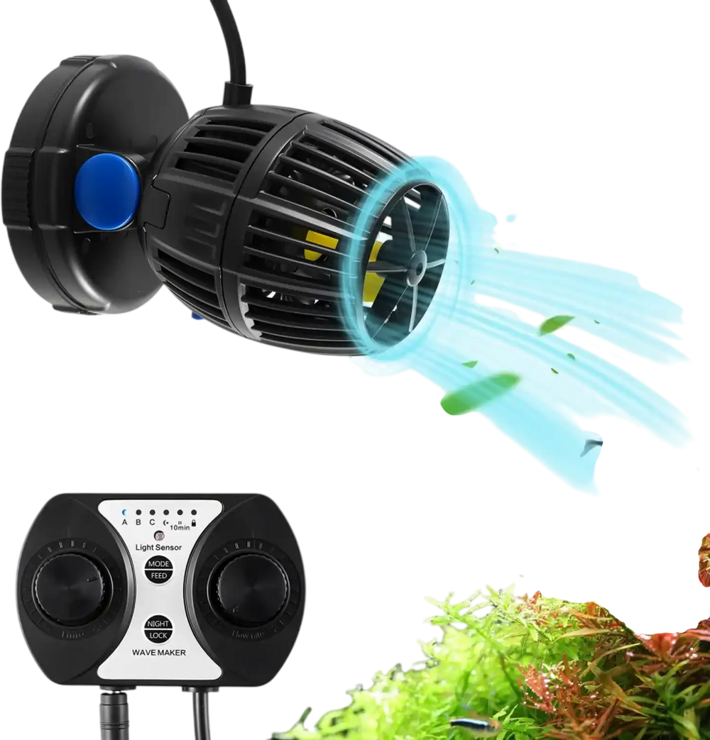 VEVOR Aquarium Wave Maker, 10W, 1057 GPH Quiet and Strong DC Powerhead, Adjustable Fish Tank Circulation Pump with Controller, Strong Magnetic Base, 360° Rotating Wavemaker, for Freshwater Saltwater