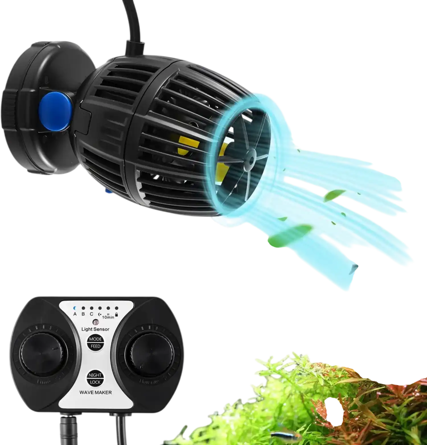 Vevor Aquarium Wave Maker Quiet and Strong 20W 2113 GPH Adjustable Fish Tank Circulation Pump with Controller New