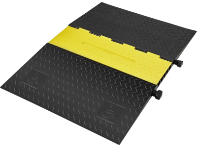 VEVOR Rubber Cable Guard, 5-Channel, 22000 lbs per Axle Load Capacity, Durable Cord Protection Ramp with Hinged Lid for Driveway, Speed Control, and Accessibility Compliance for Both Indoor & Outdo