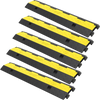 VEVOR Cable Protector Ramp, 5 Packs 2 Channels Speed Bump Hump, Rubber Modular Speed Bump Rated 11000 LBS Load Capacity, Protective Wire Cord Ramp Driveway Rubber Traffic Speed Bumps Cable Protector