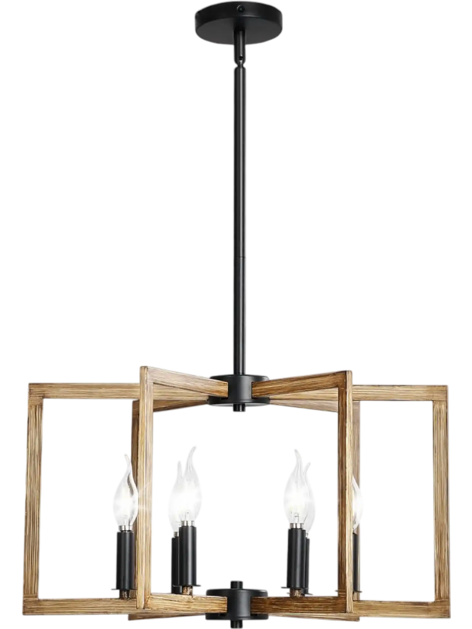 Vevor Chandelier 6-Light Farmhouse Adjustable Height Black Hanging Light Fixture New