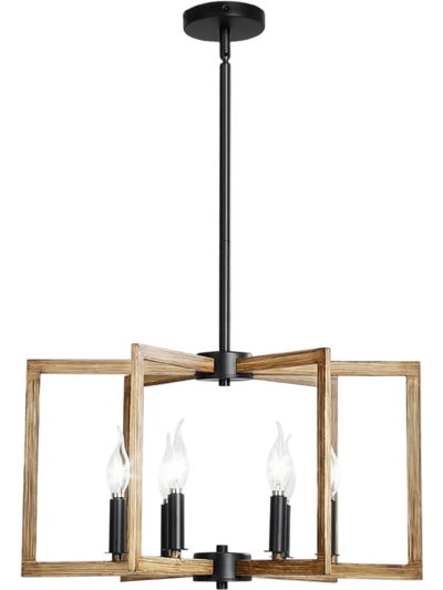 VEVOR 6-Light Chandelier, Metal Farmhouse Chandelier, Adjustable Height, Dining Room Hanging Light Fixture for Ceilings, Modern Chandelier for Bedroom, Foyer, Hall, Kitchen, Living Room and Entryway