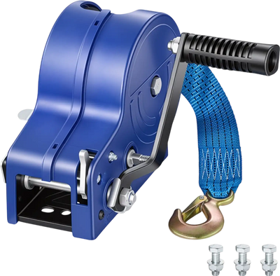 Vevor Hand Winch 3500 lbs Boat Trailer Manual Strap Crank New