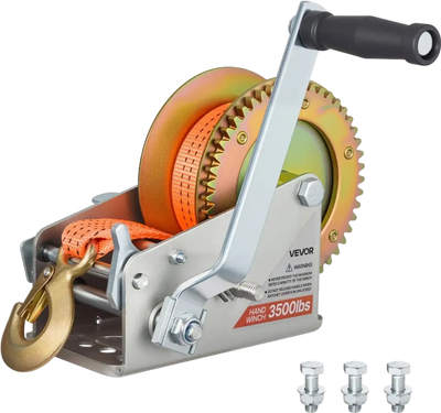 Vevor Boat Winch 3500 lbs Heavy Duty Manual Rope Crank with 20' Strap New