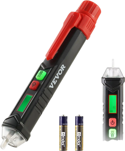 VEVOR Voltage Tester, Non-Contact Voltage Detector with Adjustable Sensitivity, Dual Range AC 12V-1000V/48V-1000V Live & Null Wire Tester Pen with Visual and Audible Alarms, CAT III 1000V Rating